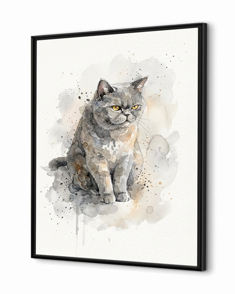 Gatos - Poster com Moldura de Madeira Premium