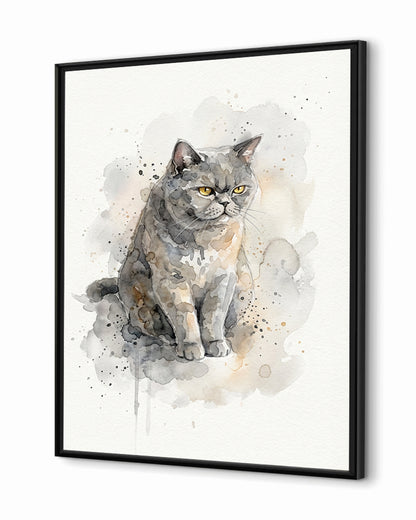 Gatos - Poster com Moldura de Madeira Premium
