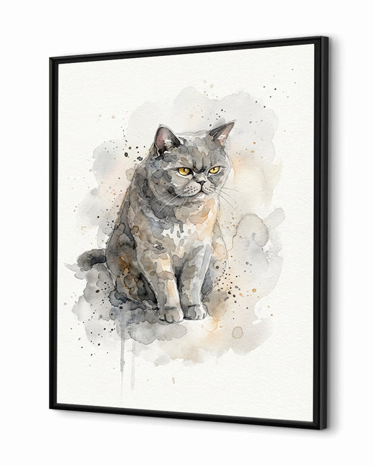 Gatos - Poster com Moldura de Madeira Premium