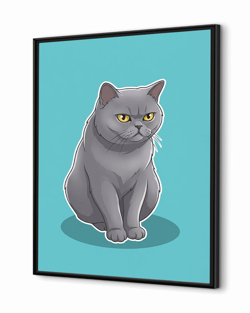 Gatos - Poster com Moldura de Madeira Premium