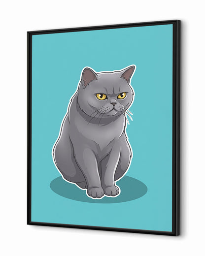 Gatos - Poster com Moldura de Madeira Premium