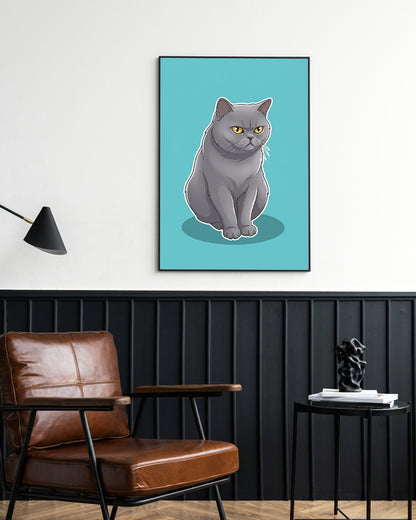 Gatos - Poster com Moldura Metálica Deluxe