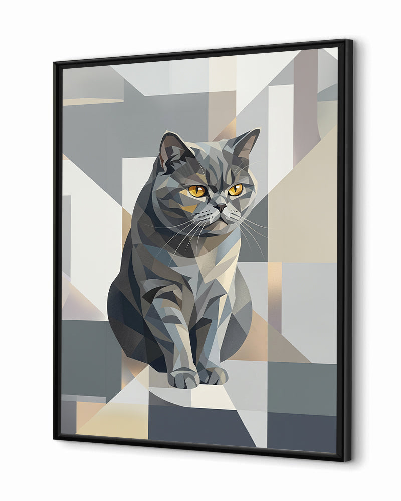 Gatos - Poster com Moldura de Madeira Premium