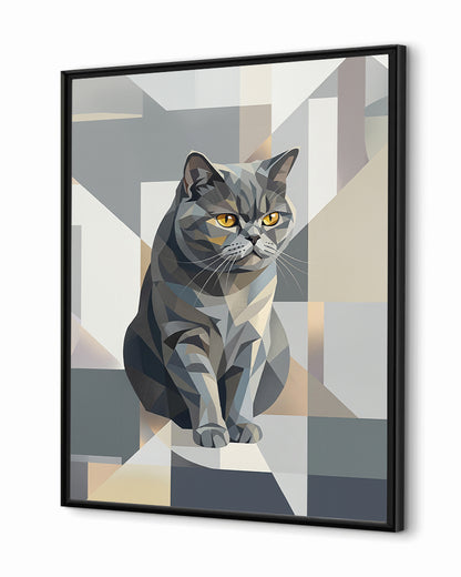 Gatos - Poster com Moldura de Madeira Premium