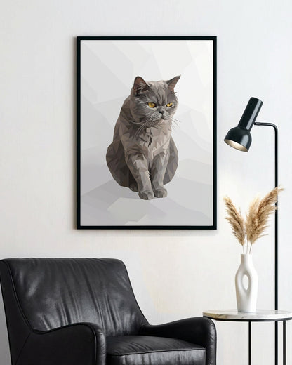 Gatos - Poster com Moldura de Madeira Premium