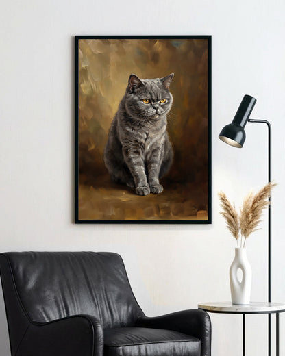 Gatos - Poster com Moldura de Madeira Premium
