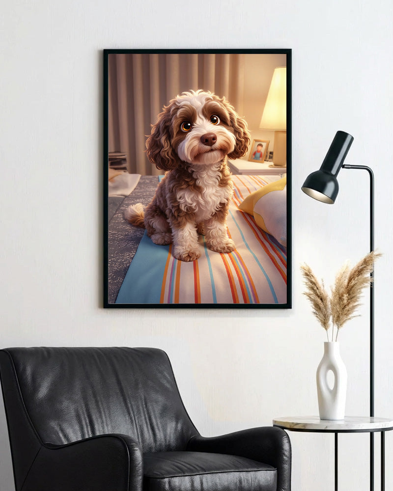 Cães - Poster com Moldura de Madeira Premium