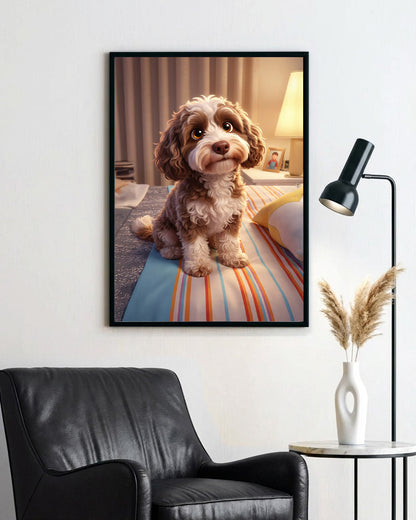 Cães - Poster com Moldura de Madeira Premium