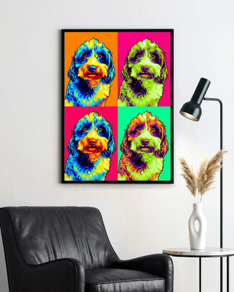 Cães - Poster com Moldura de Madeira Premium