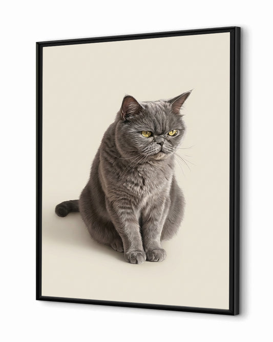 Gatos - Poster com Moldura de Madeira Premium
