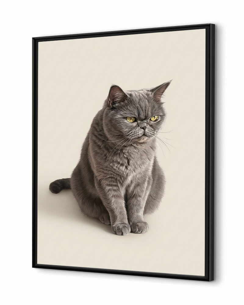 Gatos - Poster com Moldura de Madeira Premium